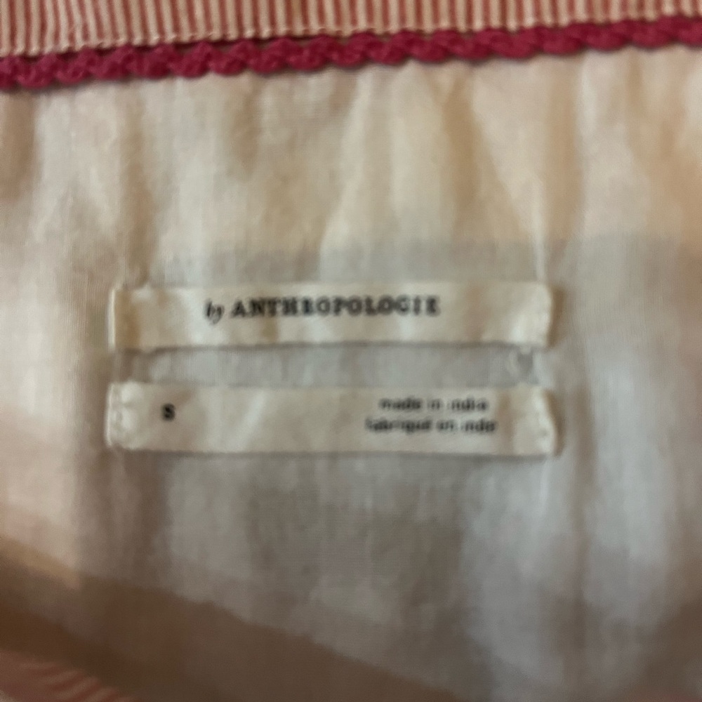 Anthropologie White Embroidered Balloon Sleeve crop Women’s Top - Picture 2 of 2